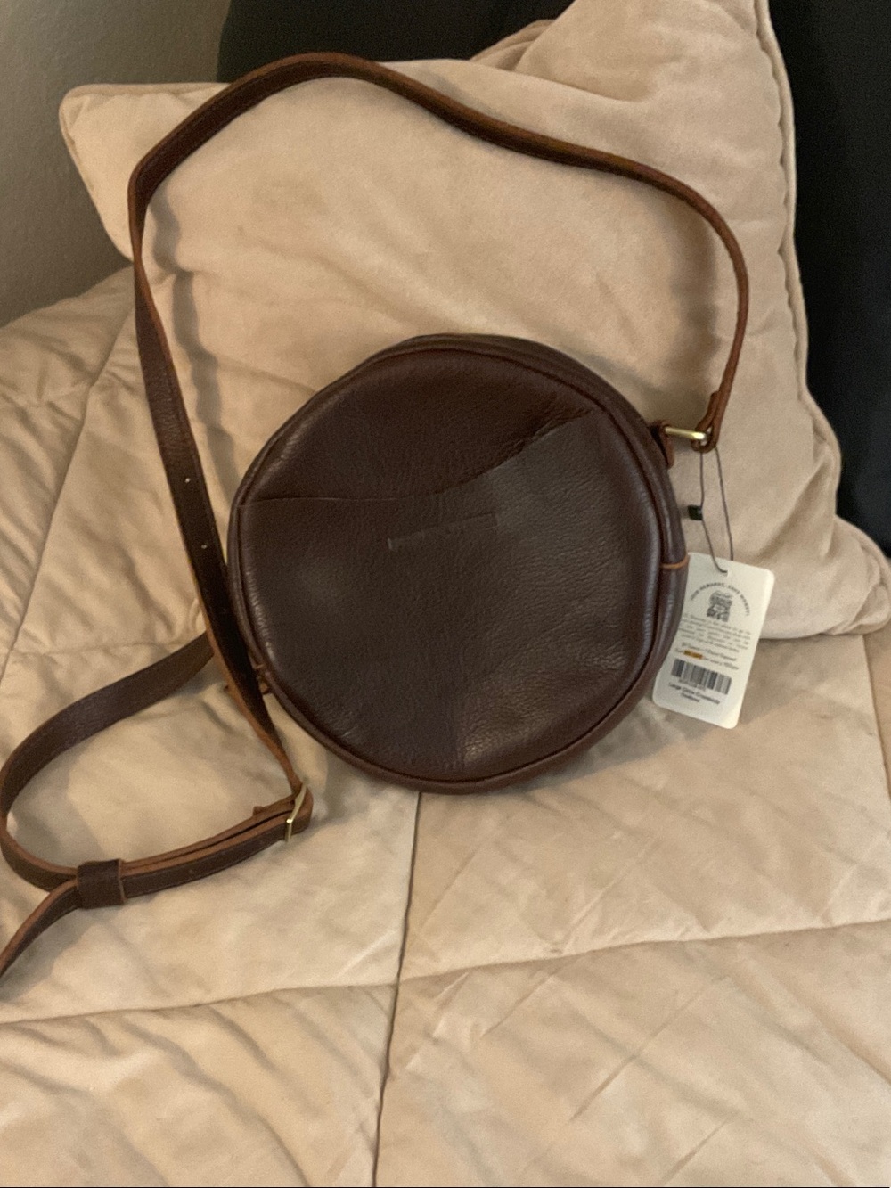 NWT Portland Leather Circle crossbody cold brew